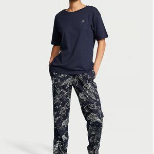 Victoria's Secret Dark Noir Navy Pegasus Pajama Two-Piece Set (Size S)